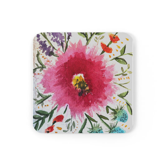 Zinnia Corkwood Coaster Set