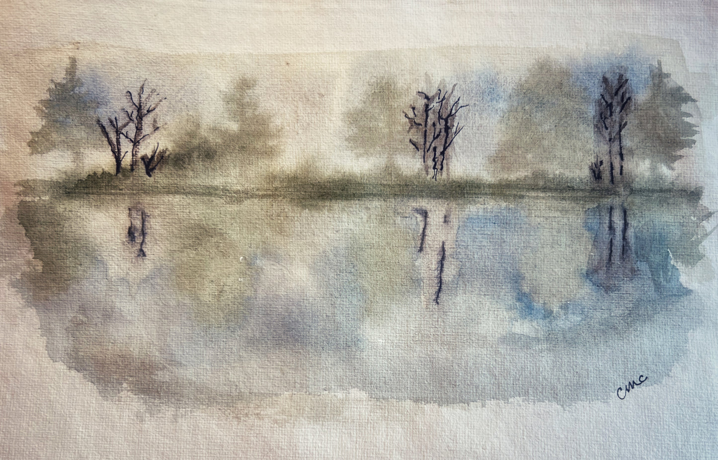Watercolor On the Pond Giclee Print