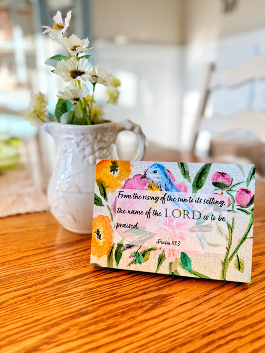 Psalm 113:3 Mounted Watercolor